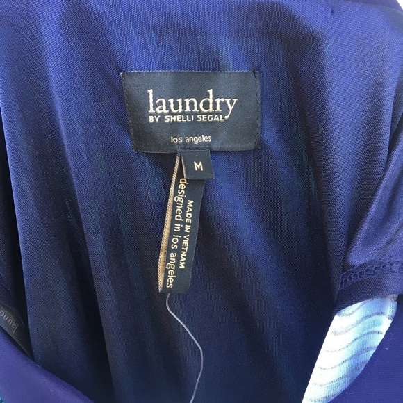 NWT Laundry Dress Size Medium Blue Green Geo Striped Design Shift - Picture 6 of 8